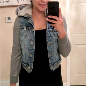 Denim jacket AMERICAN EAGLE with hoodie